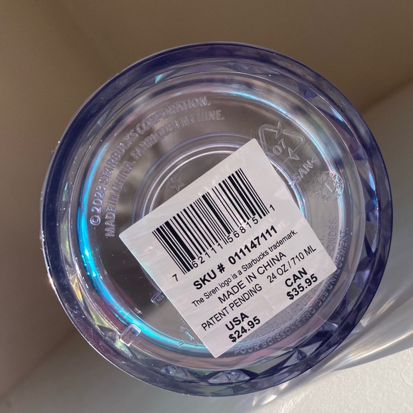 STARBUCKS 2023 Holiday Iridescent Winter White Cold Cup Tumbler, Venti 24oz. - Picture 9 of 12